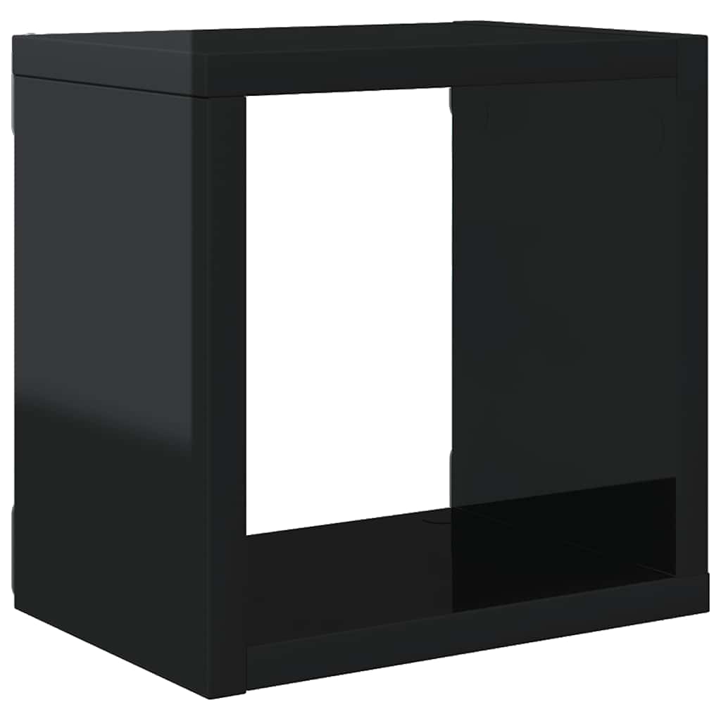 Würfelregale 6 Stk. Hochglanz-Schwarz 22x15x22 cm
