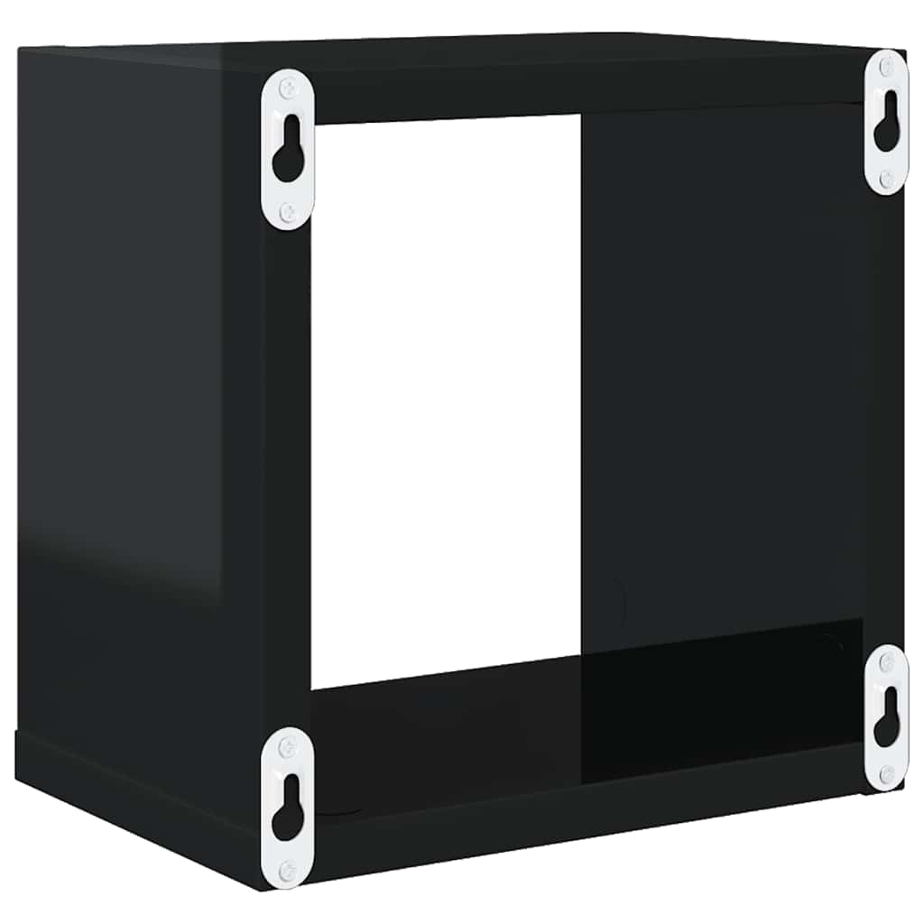 Würfelregale 6 Stk. Hochglanz-Schwarz 22x15x22 cm