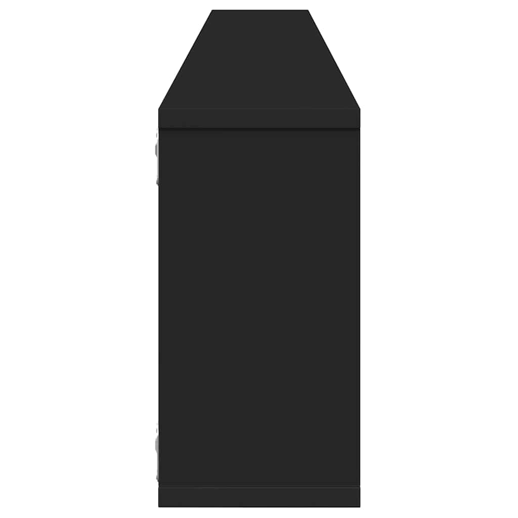 Würfelregale 2 Stk. Schwarz 100x15x30 cm Holzwerkstoff