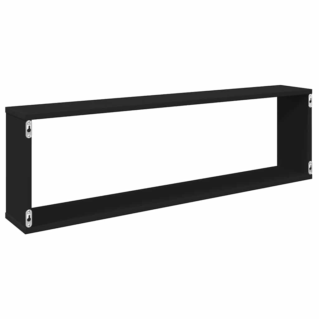 Würfelregale 2 Stk. Schwarz 100x15x30 cm Holzwerkstoff