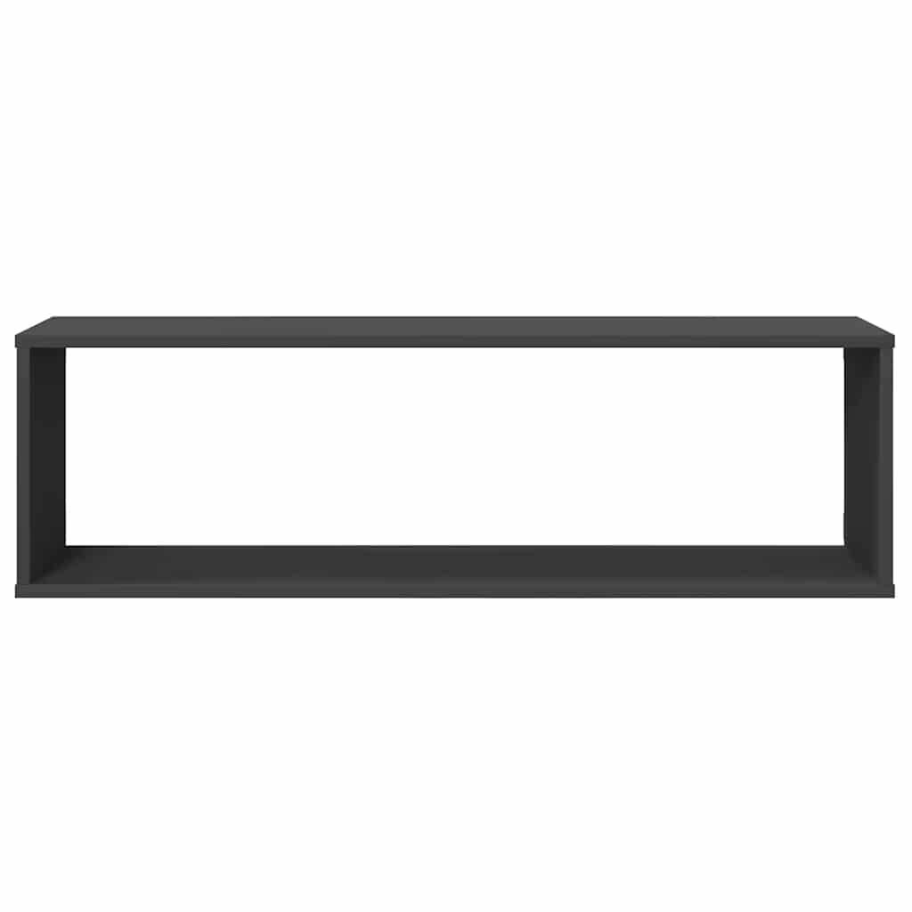 Würfelregale 2 Stk. Grau 100x15x30 cm Holzwerkstoff