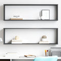 Würfelregale 2 Stk. Grau 100x15x30 cm Holzwerkstoff