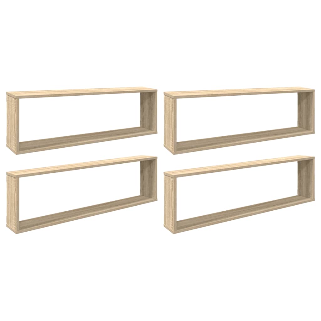 Würfelregale 4 Stk. Sonoma-Eiche 100x15x30 cm Holzwerkstoff
