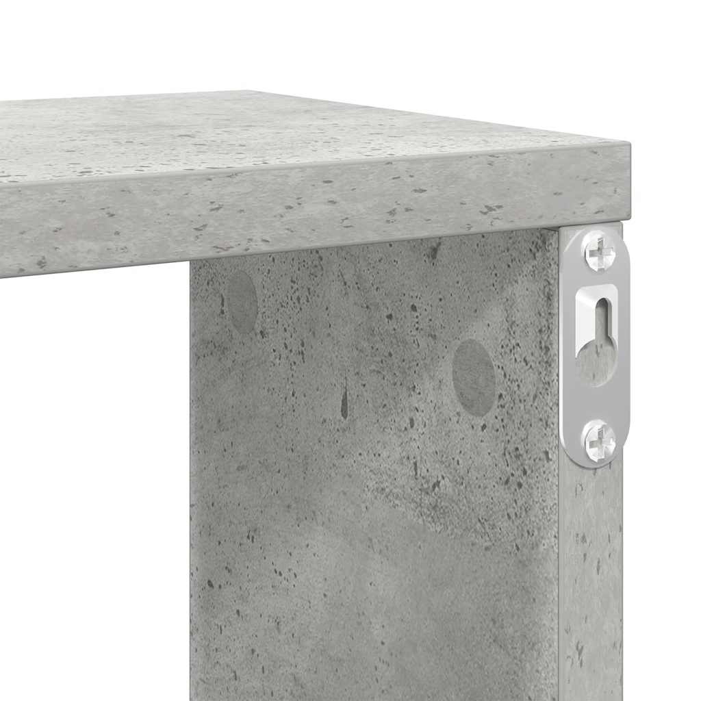 Würfelregale 2 Stk. Betongrau 100x15x30 cm Holzwerkstoff