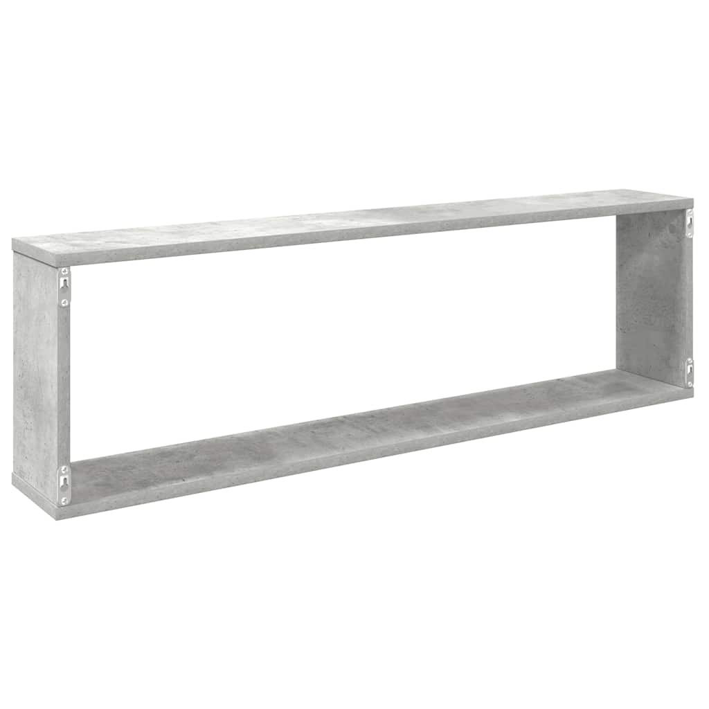 Würfelregale 4 Stk. Betongrau 100x15x30 cm Holzwerkstoff
