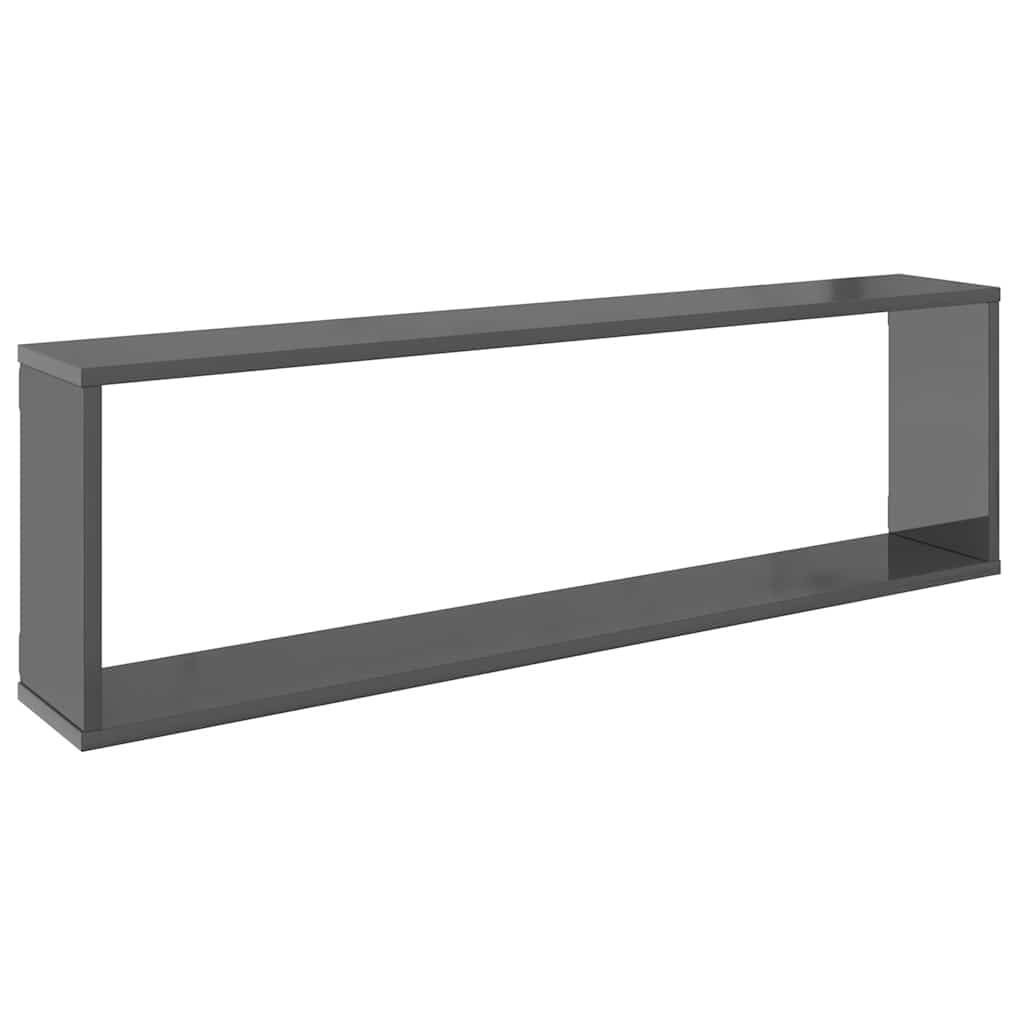 Würfelregale 4 Stk. Hochglanz-Grau 100x15x30 cm Holzwerkstoff