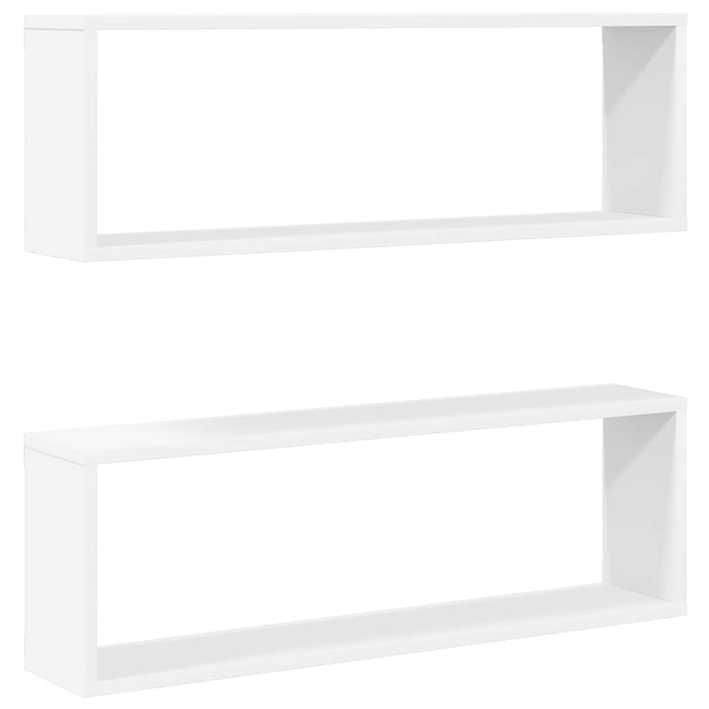 Würfelregale 2 Stk. Weiß 80x15x26,5 cm Holzwerkstoff