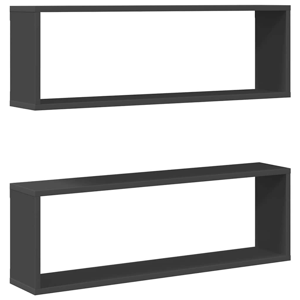 Würfelregale 2 Stk. Grau 80x15x26,5 cm Holzwerkstoff
