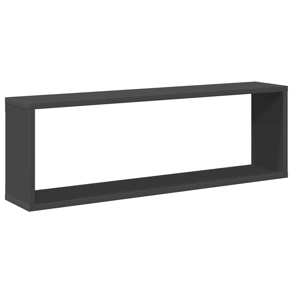 Würfelregale 2 Stk. Grau 80x15x26,5 cm Holzwerkstoff