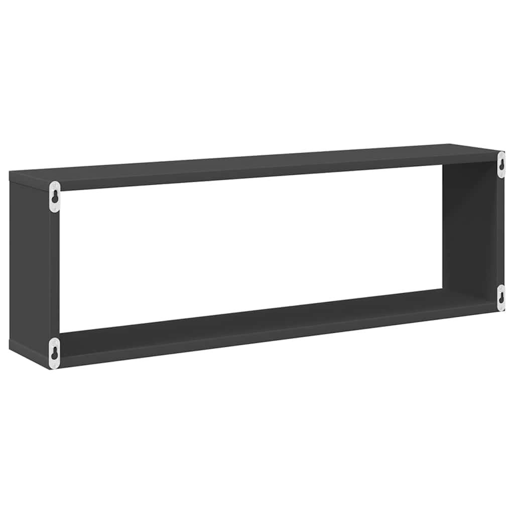 Würfelregale 2 Stk. Grau 80x15x26,5 cm Holzwerkstoff