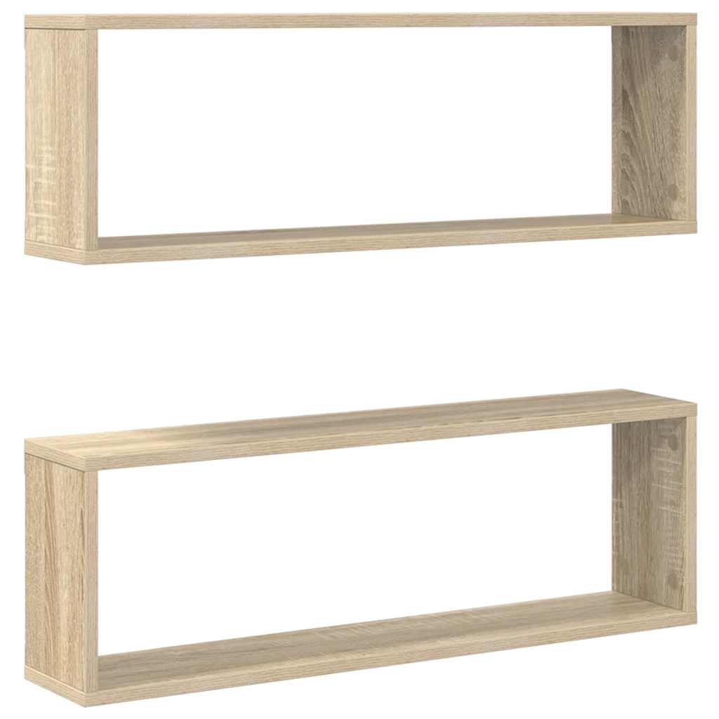Würfelregale 2 Stk. Sonoma-Eiche 80x15x26,5 cm Holzwerkstoff
