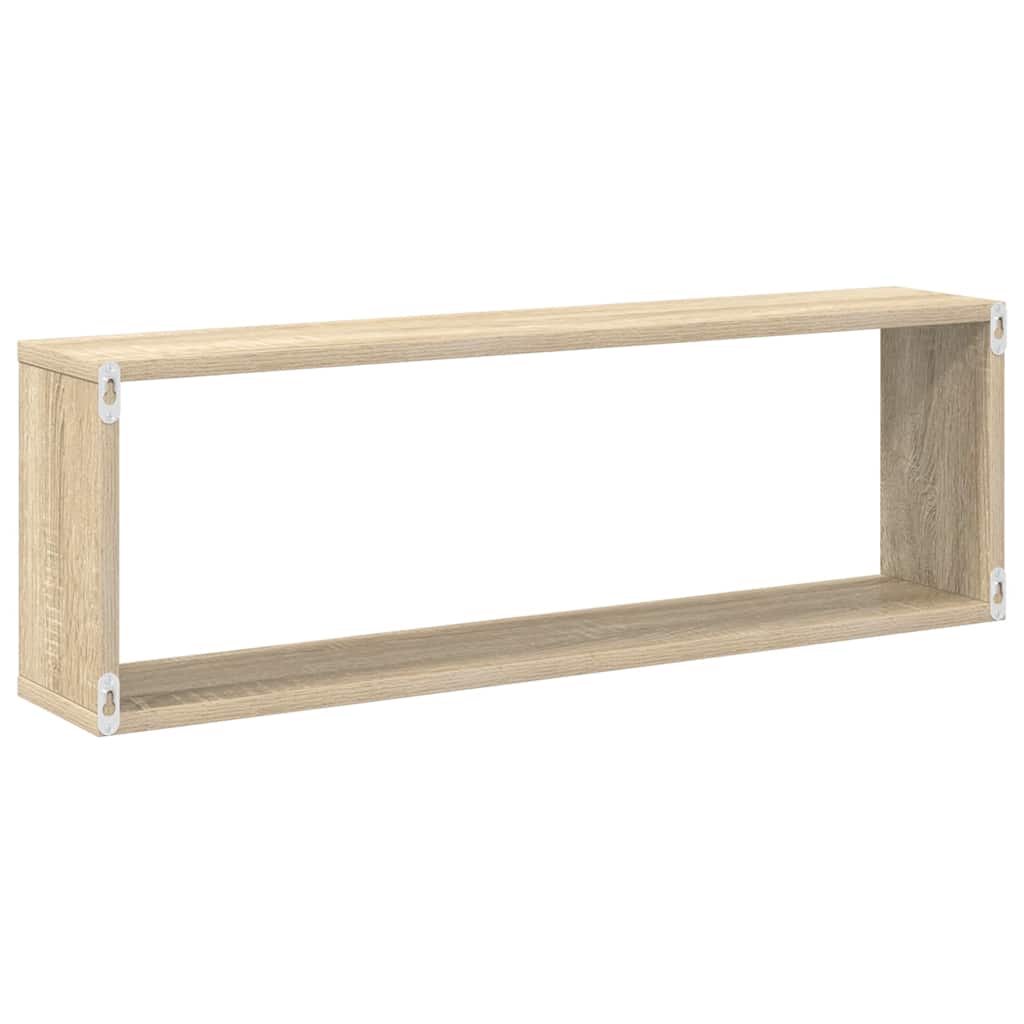 Würfelregale 2 Stk. Sonoma-Eiche 80x15x26,5 cm Holzwerkstoff