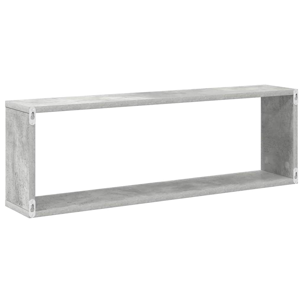 Würfelregale 2 Stk. Betongrau 80x15x26,5 cm Holzwerkstoff