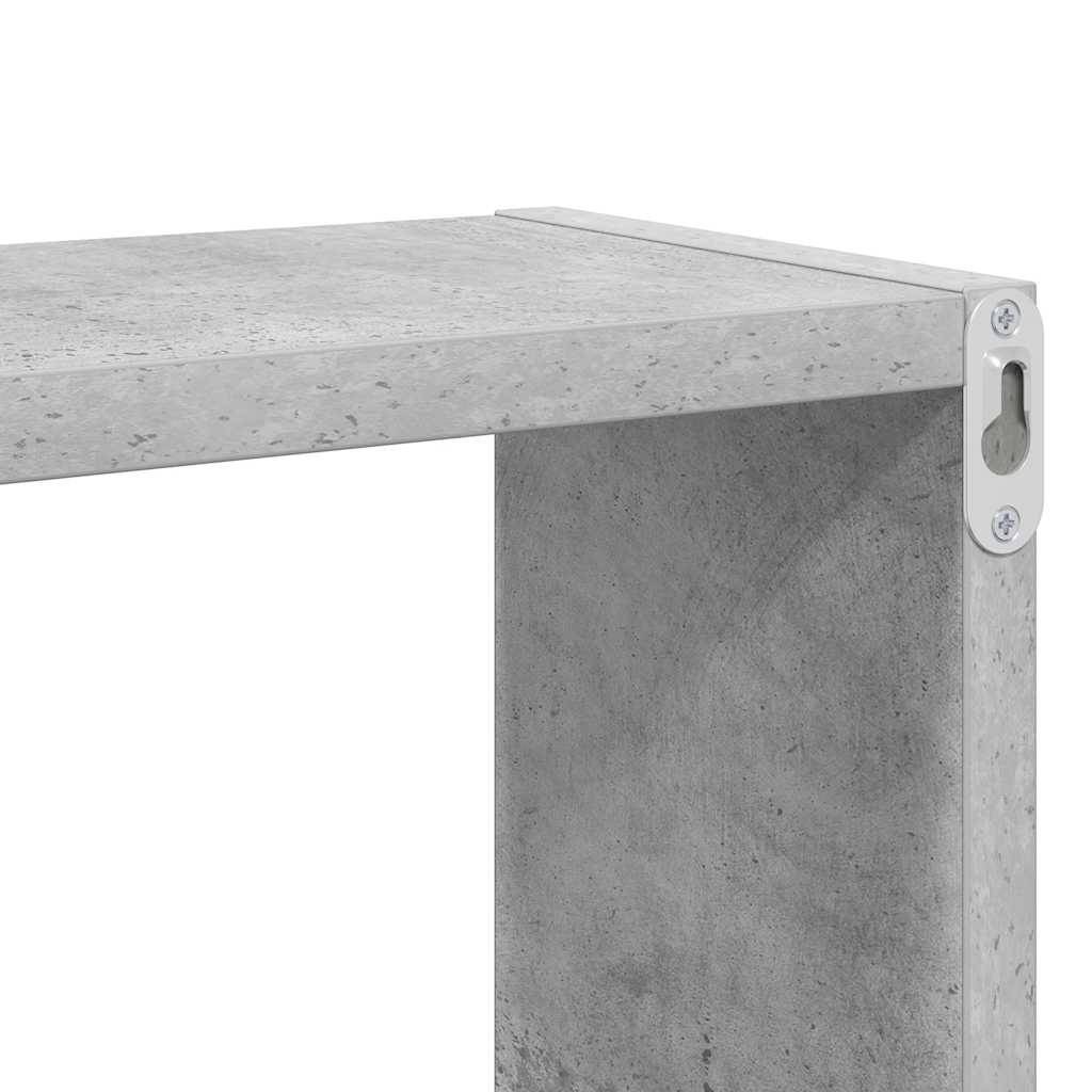 Würfelregale 2 Stk. Betongrau 80x15x26,5 cm Holzwerkstoff