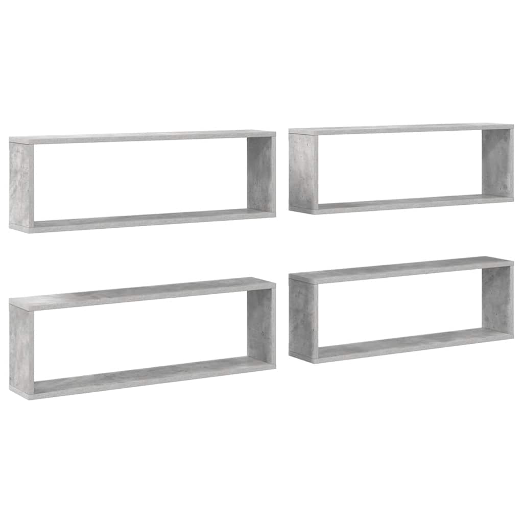 Würfelregale 4 Stk. Betongrau 80x15x26,5 cm Holzwerkstoff