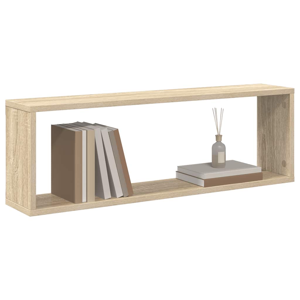 Würfelregale 6Stk. Weiß Sonoma-Eiche 80x15x26,5cm Holzwerkstoff