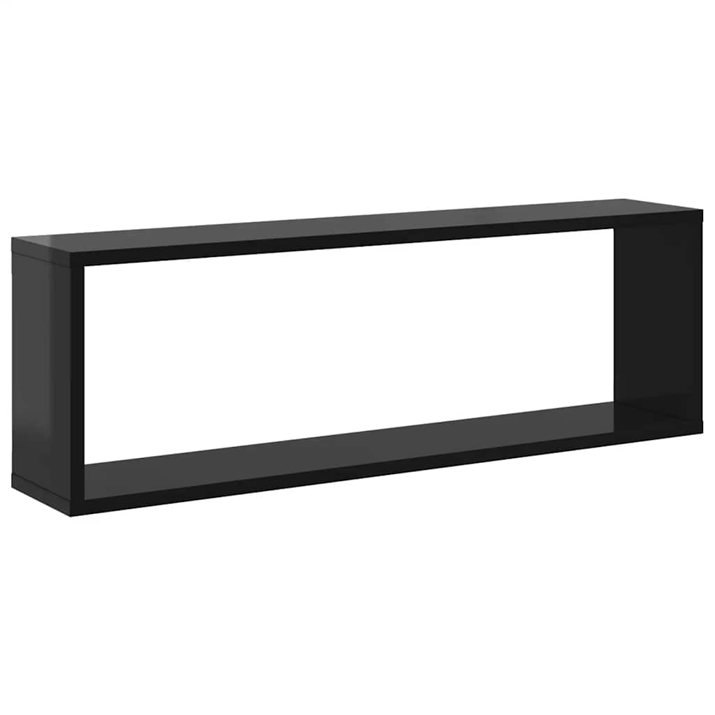 Würfelregale 6Stk. Hochglanz-Schwarz 80x15x26,5cm Holzwerkstoff