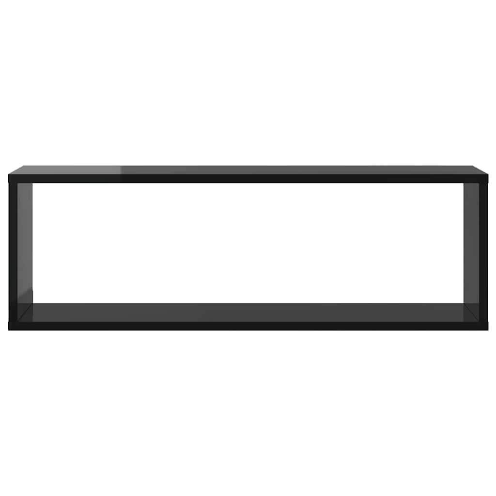 Würfelregale 6Stk. Hochglanz-Schwarz 80x15x26,5cm Holzwerkstoff