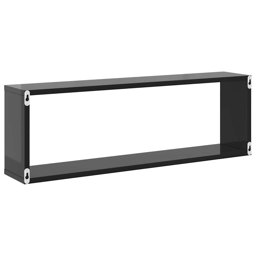 Würfelregale 2 Stk. Hochglanz-Grau 80x15x26,5 cm Holzwerkstoff