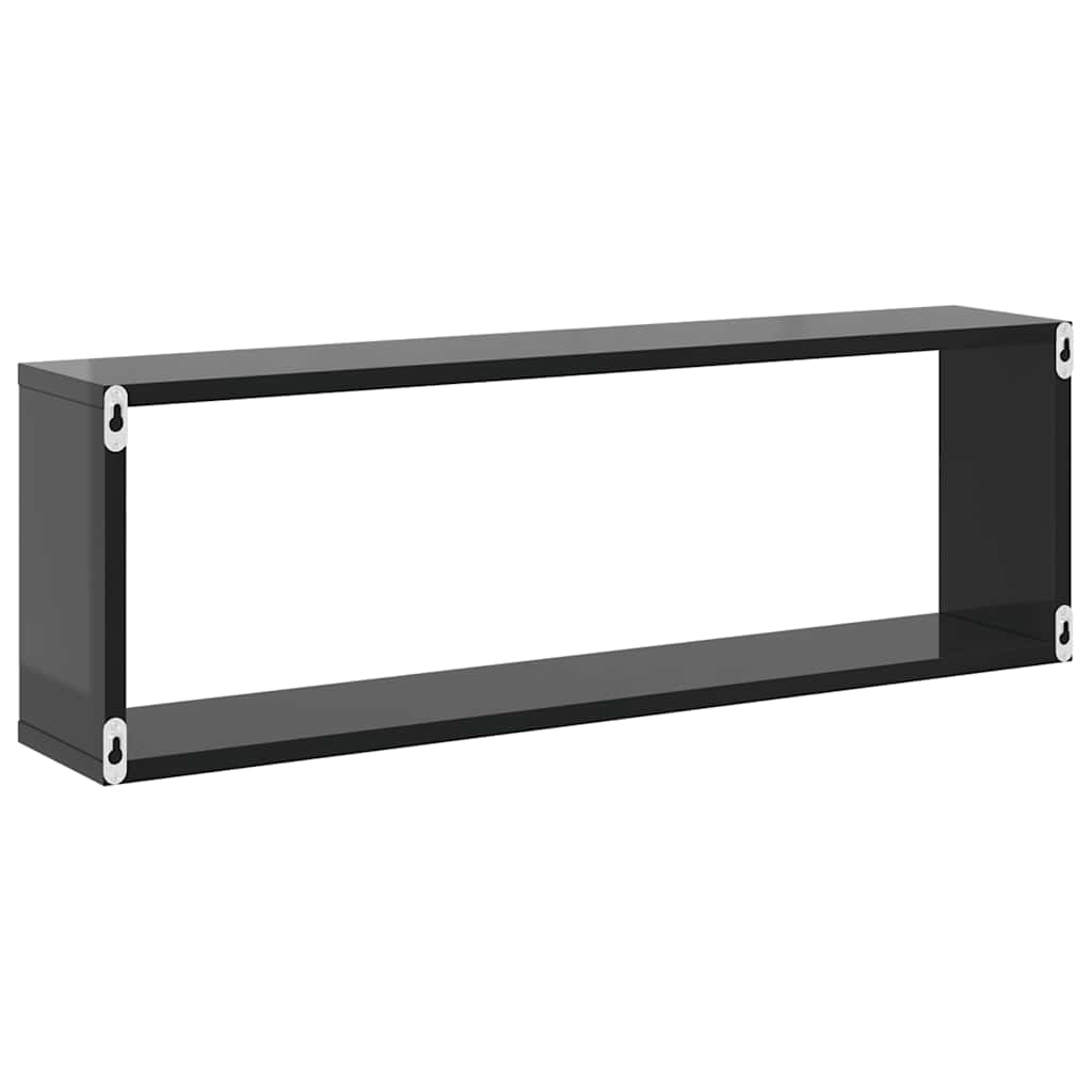 Würfelregale 6 Stk. Hochglanz-Grau 80x15x26,5 cm Holzwerkstoff