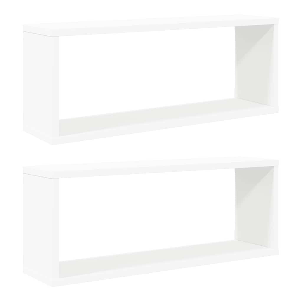 Würfelregale 2 Stk. Weiß 60x15x23 cm Holzwerkstoff