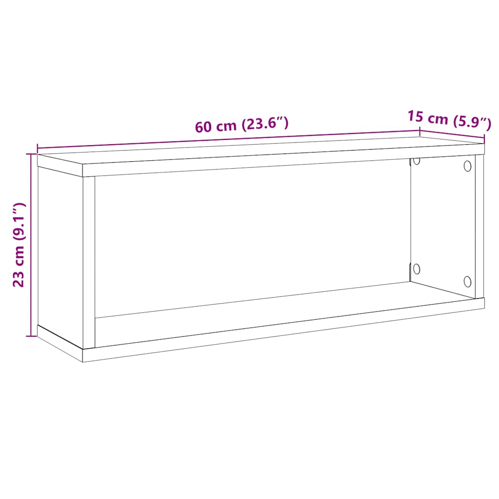 Würfelregale 6 Stk. Weiß 60x15x23 cm Holzwerkstoff