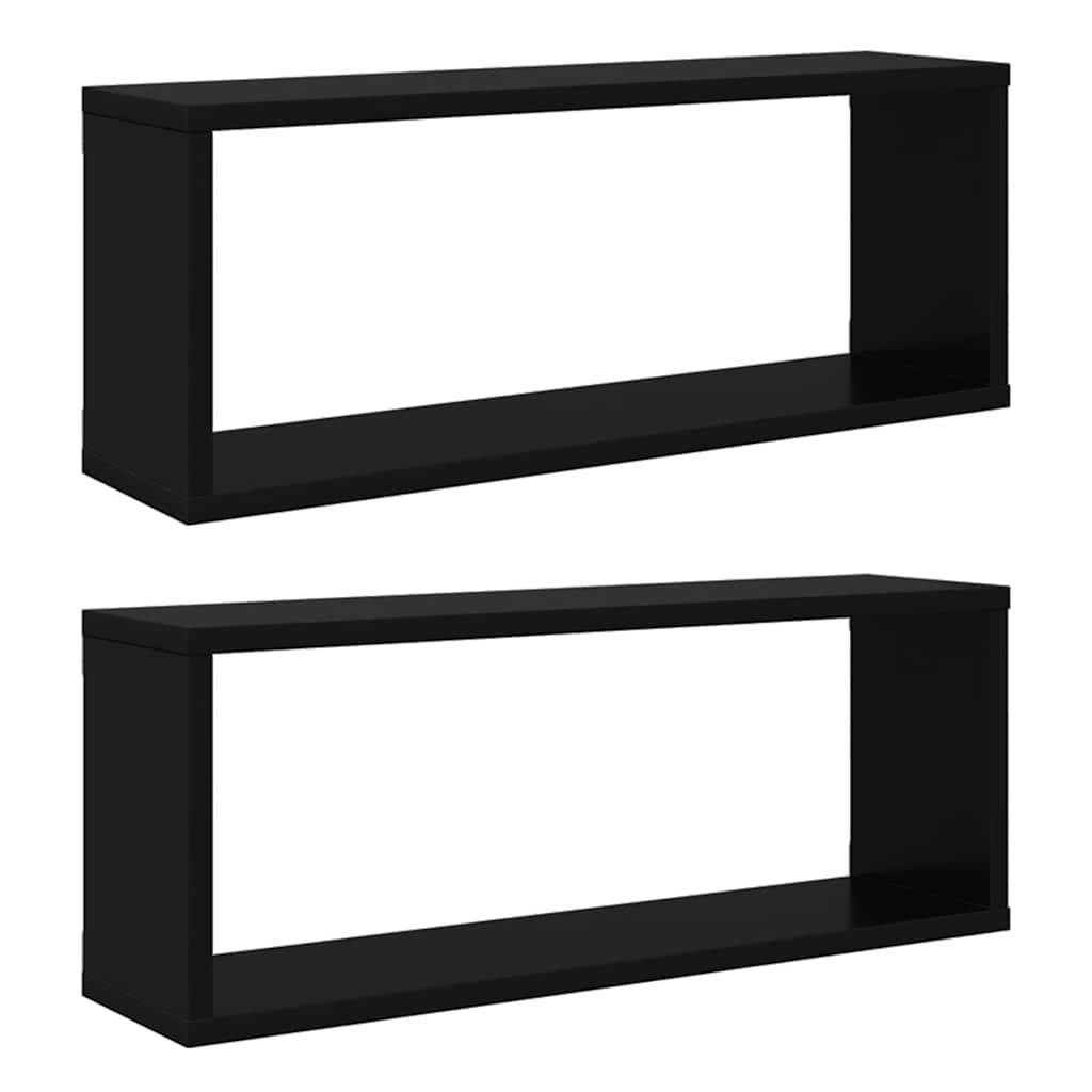 Würfelregale 2 Stk. Schwarz 60x15x23 cm Holzwerkstoff