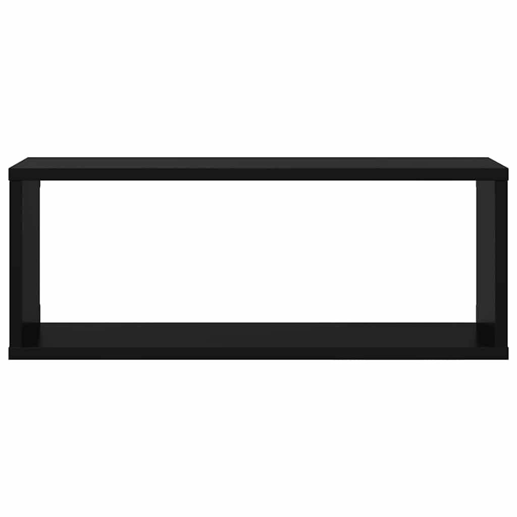 Würfelregale 2 Stk. Schwarz 60x15x23 cm Holzwerkstoff