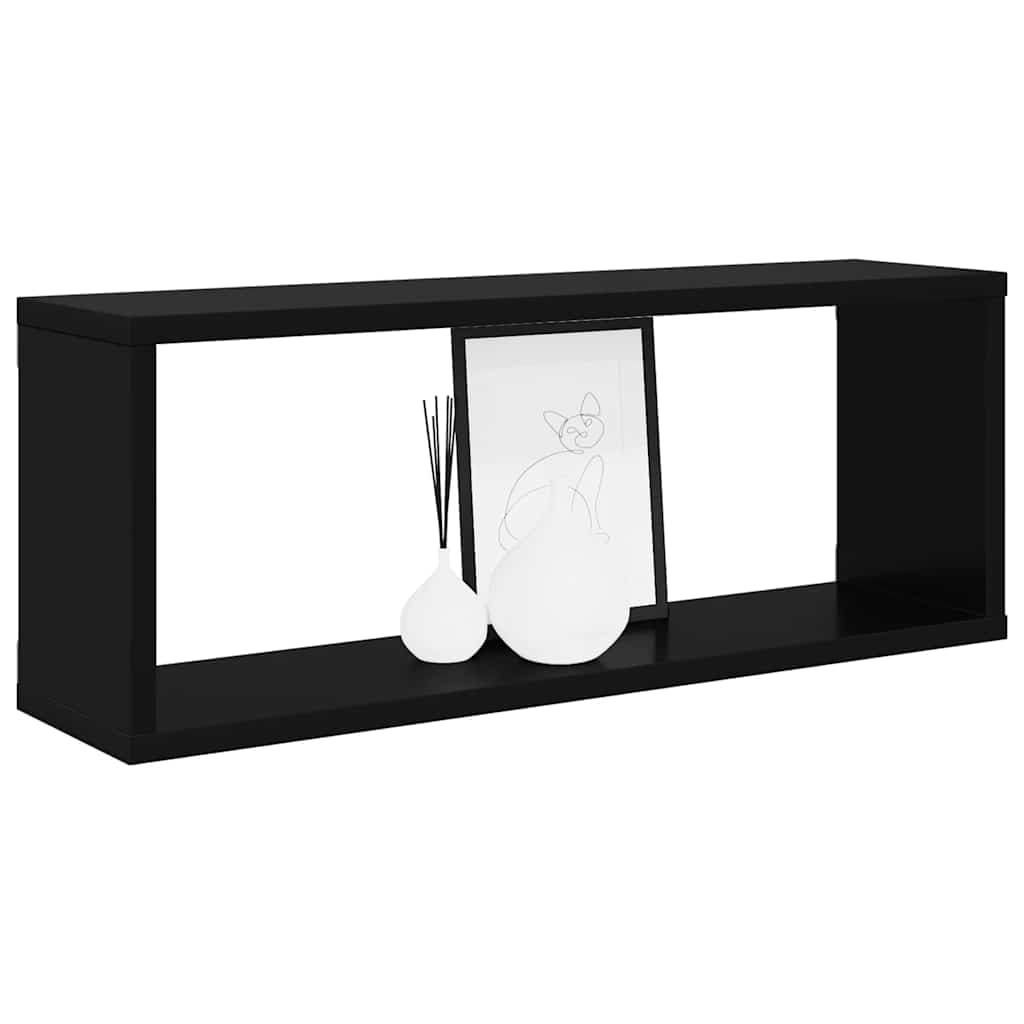 Würfelregale 4 Stk. Schwarz 60x15x23 cm Holzwerkstoff