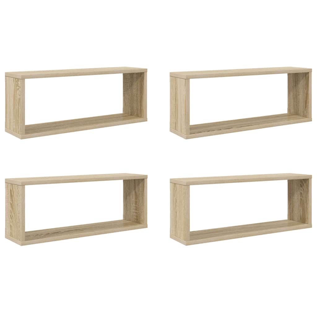 Würfelregale 4 Stk. Sonoma-Eiche 60x15x23 cm Holzwerkstoff