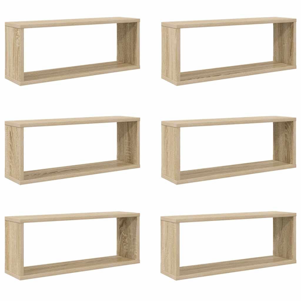 Würfelregale 6 Stk. Sonoma-Eiche 60x15x23 cm Holzwerkstoff