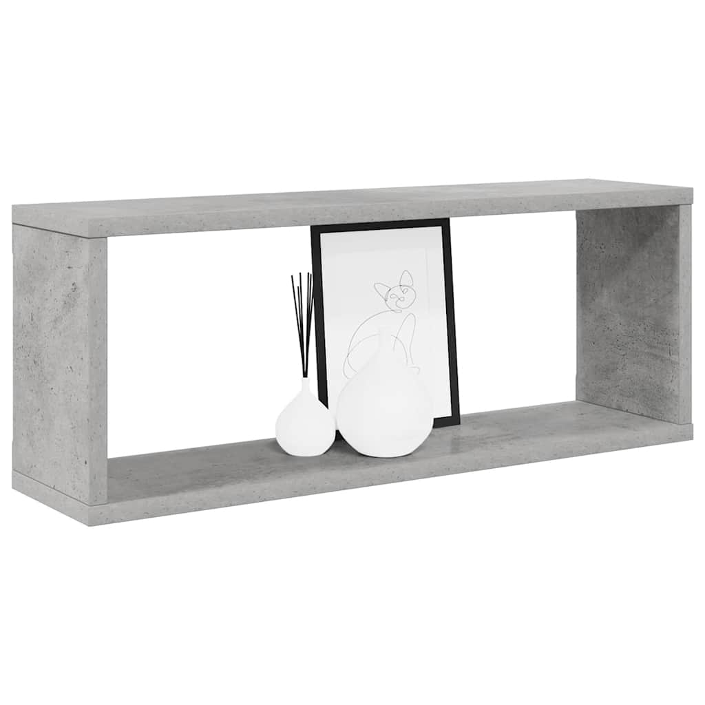 Würfelregale 2 Stk. Betongrau 60x15x23 cm Holzwerkstoff