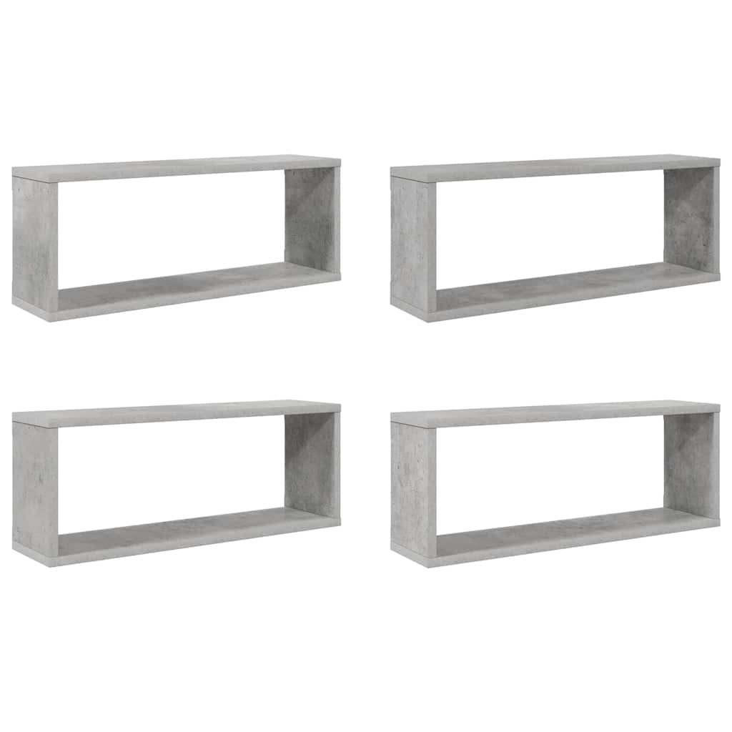 Würfelregale 4 Stk. Betongrau 60x15x23 cm Holzwerkstoff