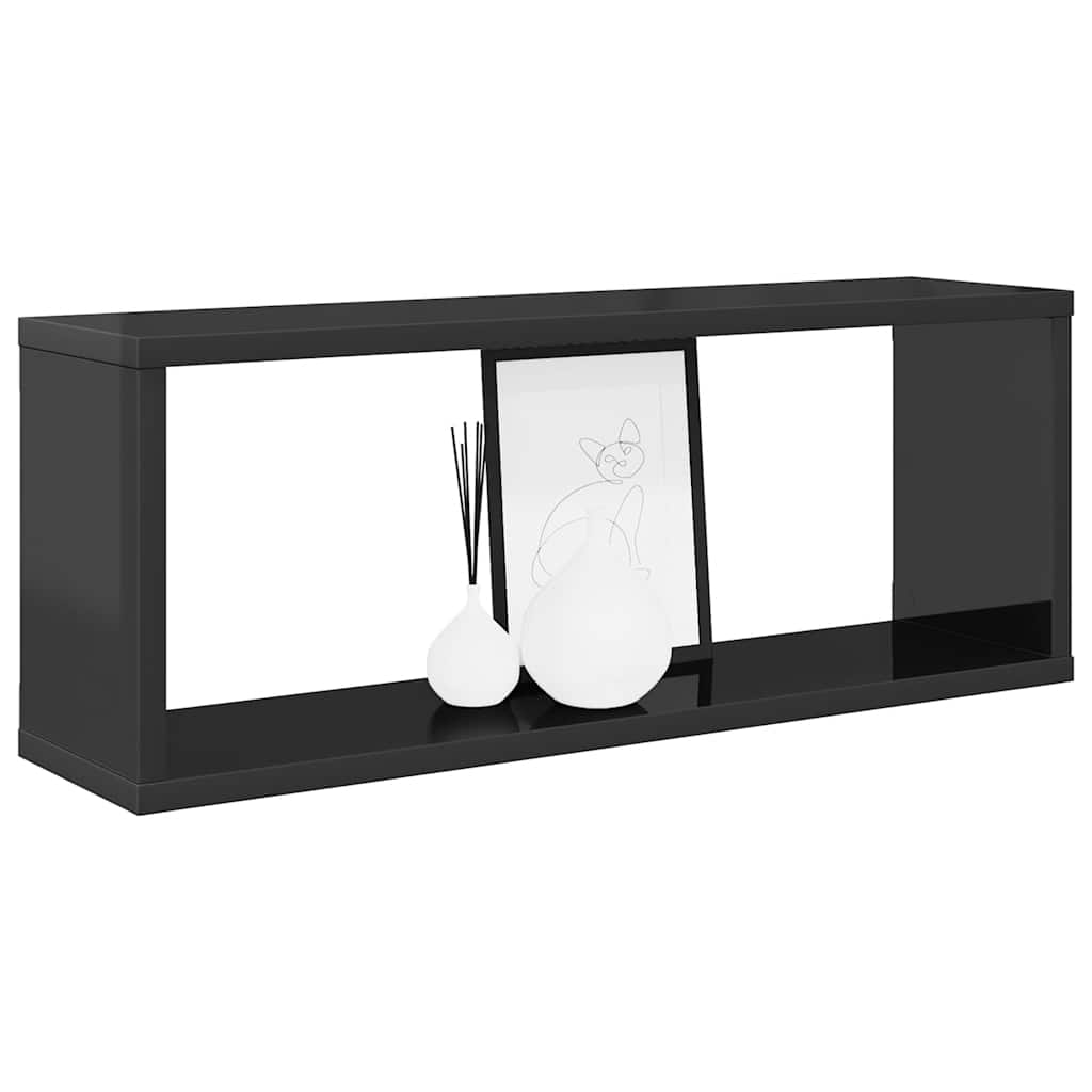 Würfelregale 6 Stk. Hochglanz-Grau 60x15x23 cm Holzwerkstoff