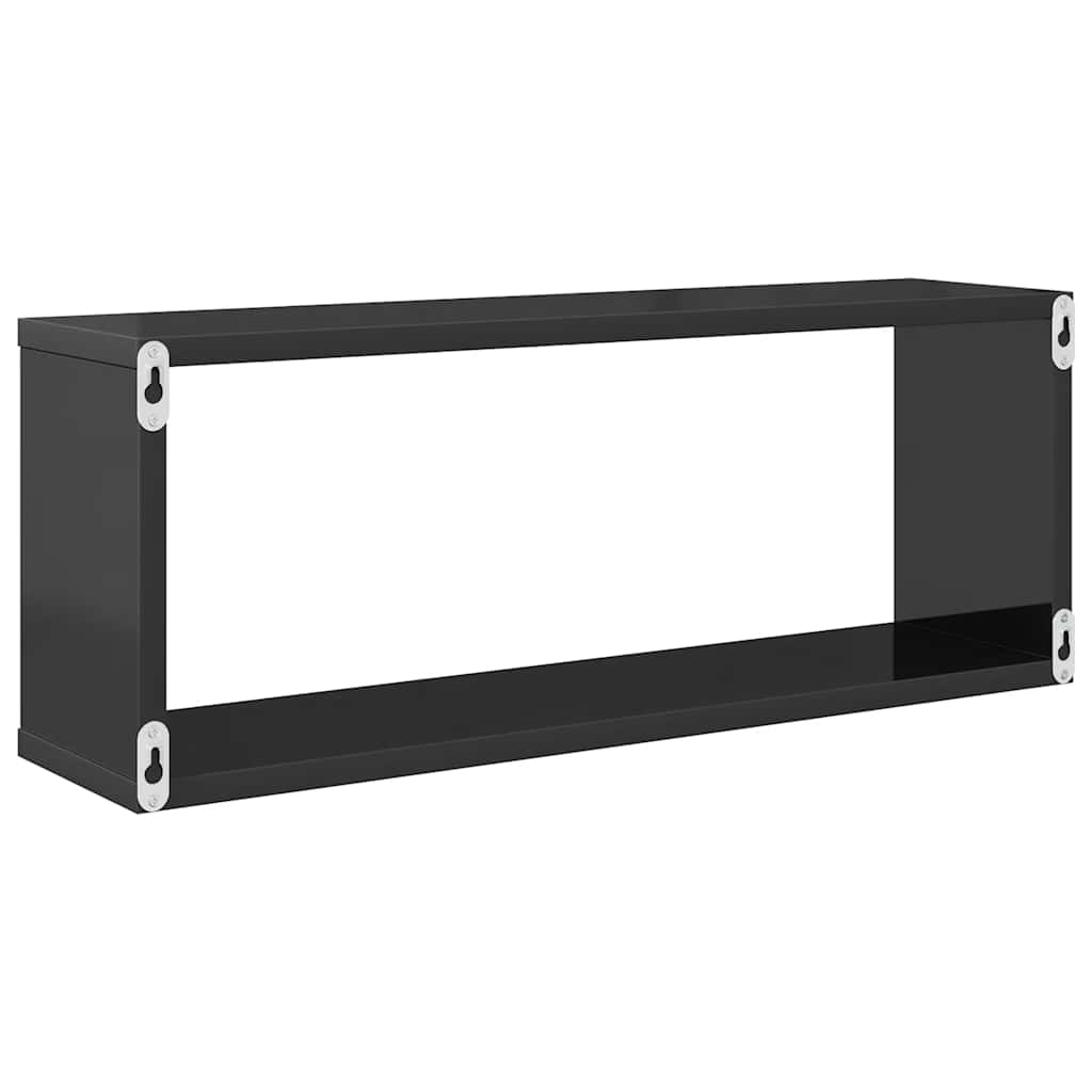 Würfelregale 6 Stk. Hochglanz-Grau 60x15x23 cm Holzwerkstoff