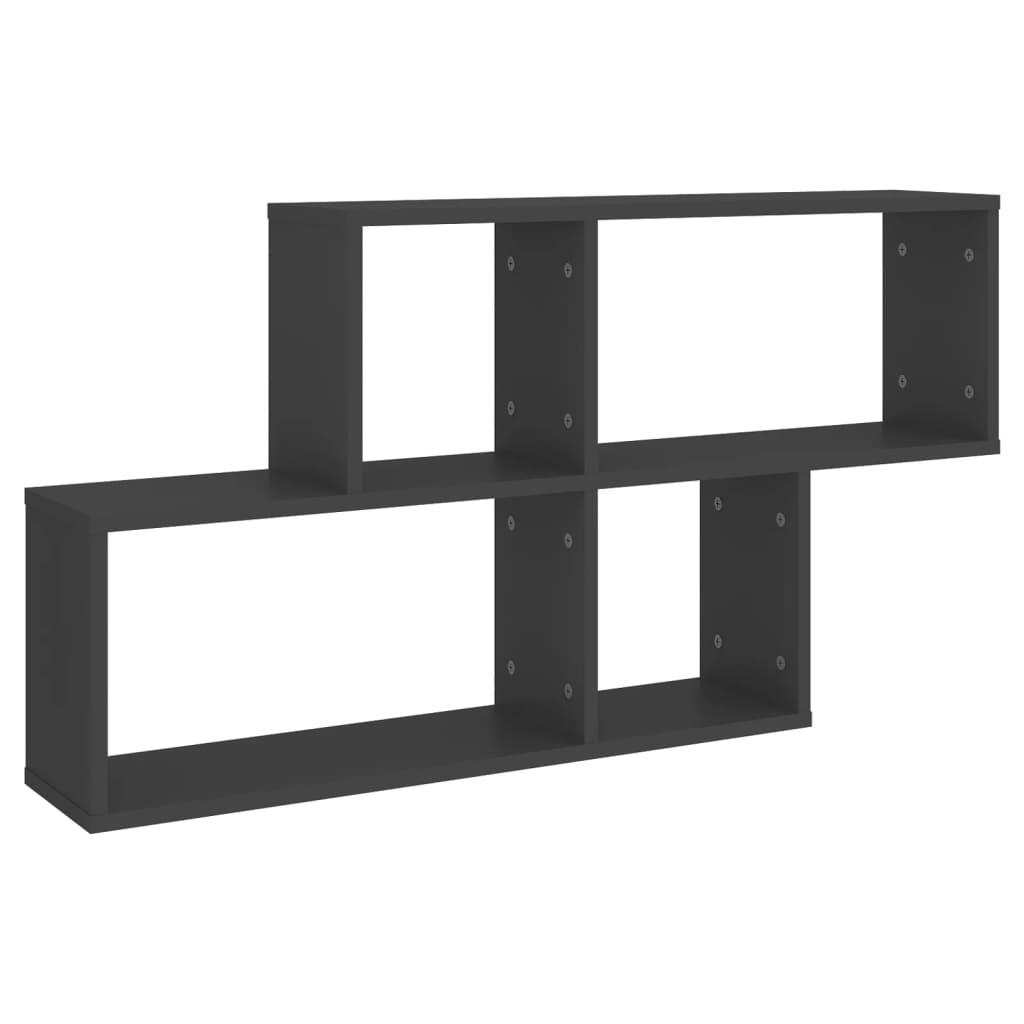 Wandregal Grau 100x18x53 cm Holzwerkstoff