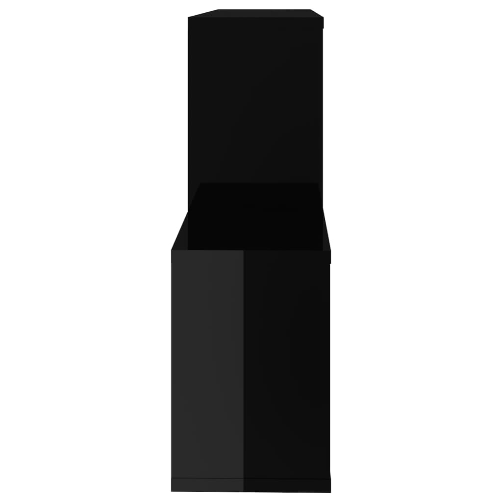 Wandregal Hochglanz-Schwarz 100x18x53 cm Holzwerkstoff
