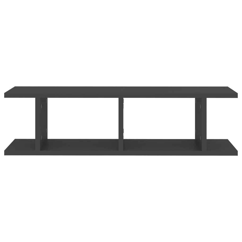 Wandregale 2 Stk. Grau 75x18x20 cm Holzwerkstoff