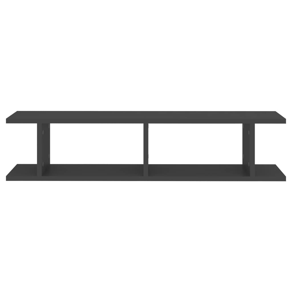 Wandregale 2 Stk. Grau 90x18x20 cm Holzwerkstoff