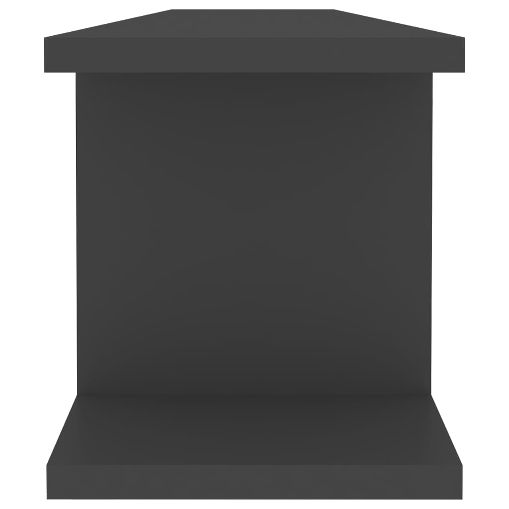 Wandregale 2 Stk. Grau 90x18x20 cm Holzwerkstoff