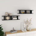 Wandregale 2 Stk. Hochglanz-Schwarz 90x18x20 cm Holzwerkstoff