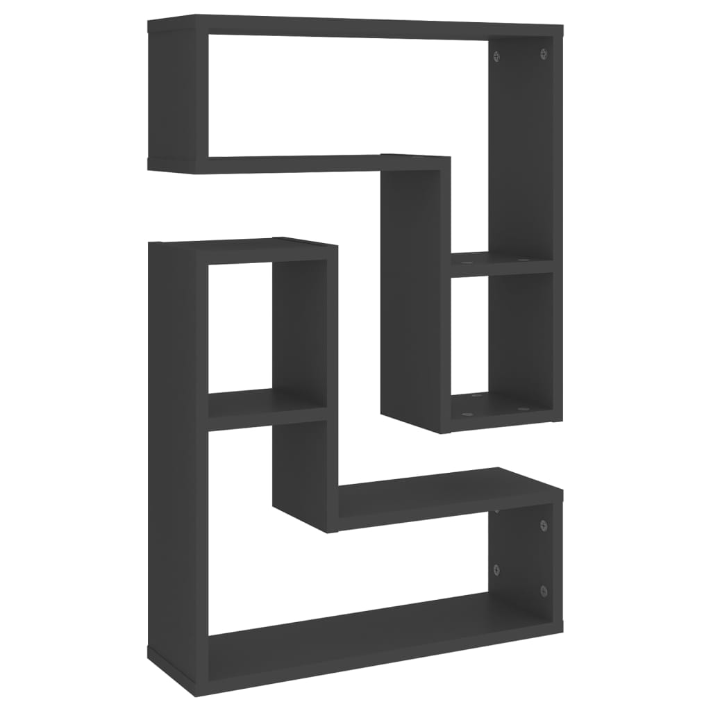 Wandregale 2 Stk. Grau 50x15x50 cm Holzwerkstoff