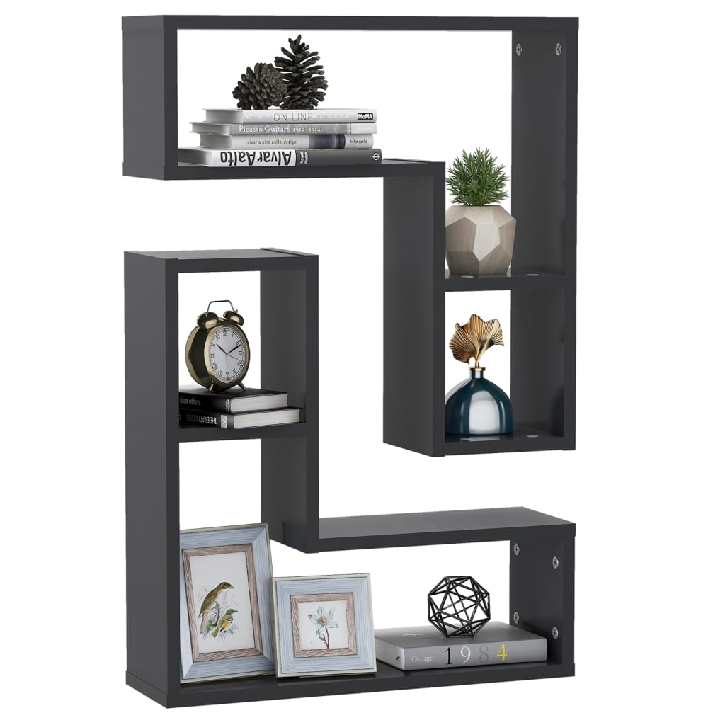 Wandregale 2 Stk. Grau 50x15x50 cm Holzwerkstoff