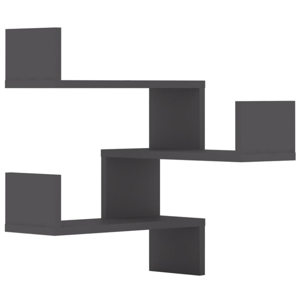 Wand-Eckregale 2 Stk. Grau 40x40x50 cm Holzwerkstoff