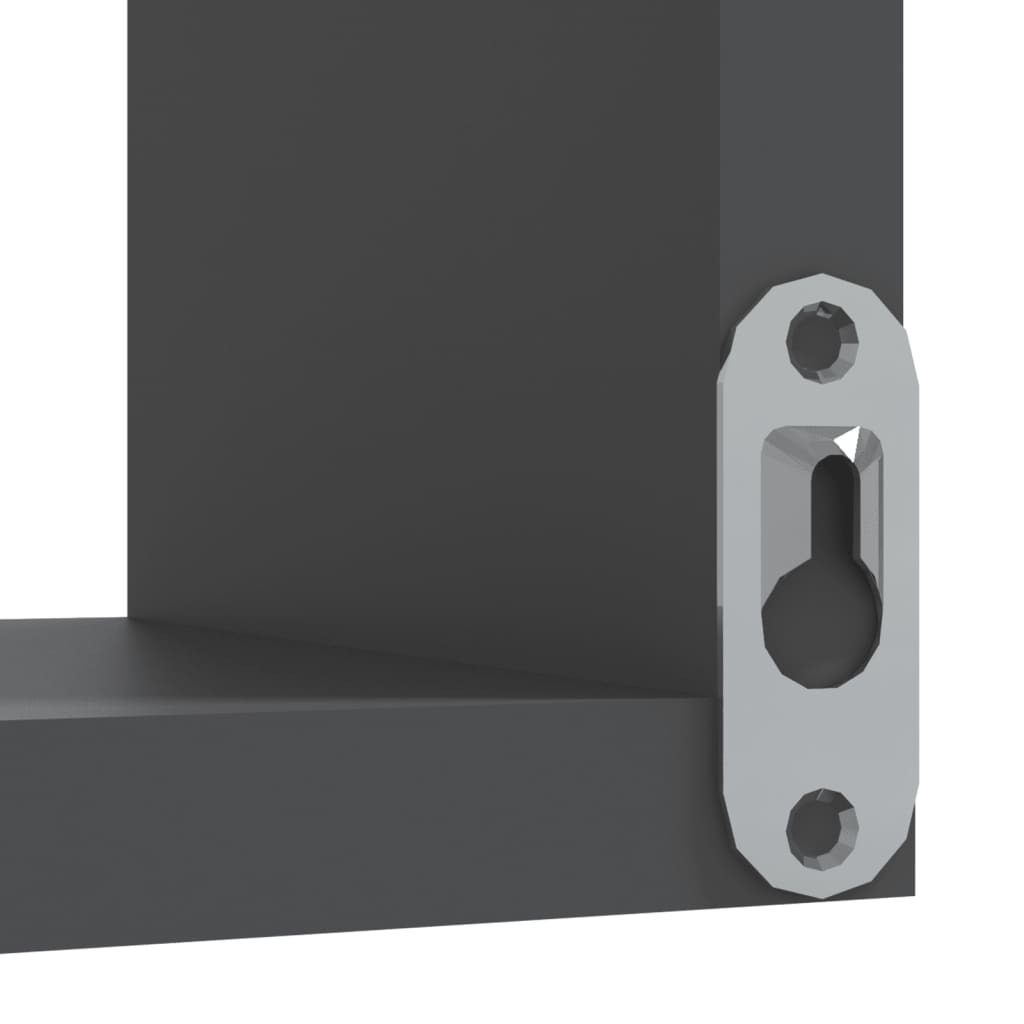 Wand-Eckregale 2 Stk. Grau 40x40x50 cm Holzwerkstoff