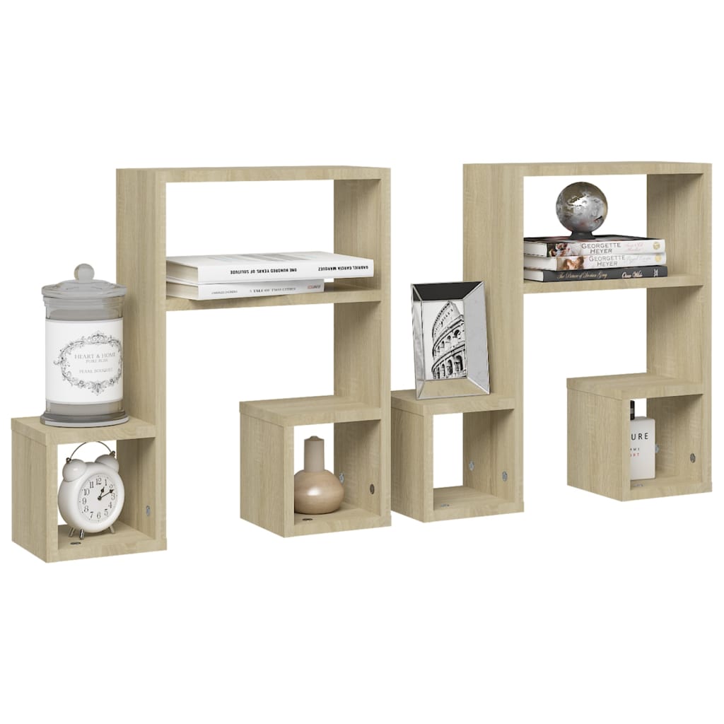 Wandregale 2 Stk. Sonoma-Eiche 50x15x50 cm Holzwerkstoff