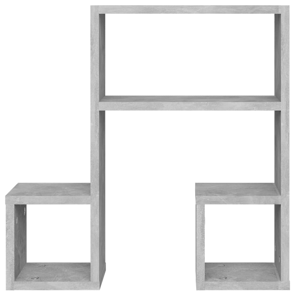 Wandregale 2 Stk. Betongrau 50x15x50 cm Holzwerkstoff