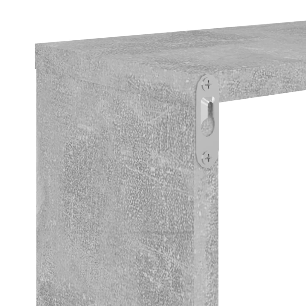 Wandregale 2 Stk. Betongrau 50x15x50 cm Holzwerkstoff