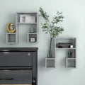 Wandregale 2 Stk. Betongrau 50x15x50 cm Holzwerkstoff