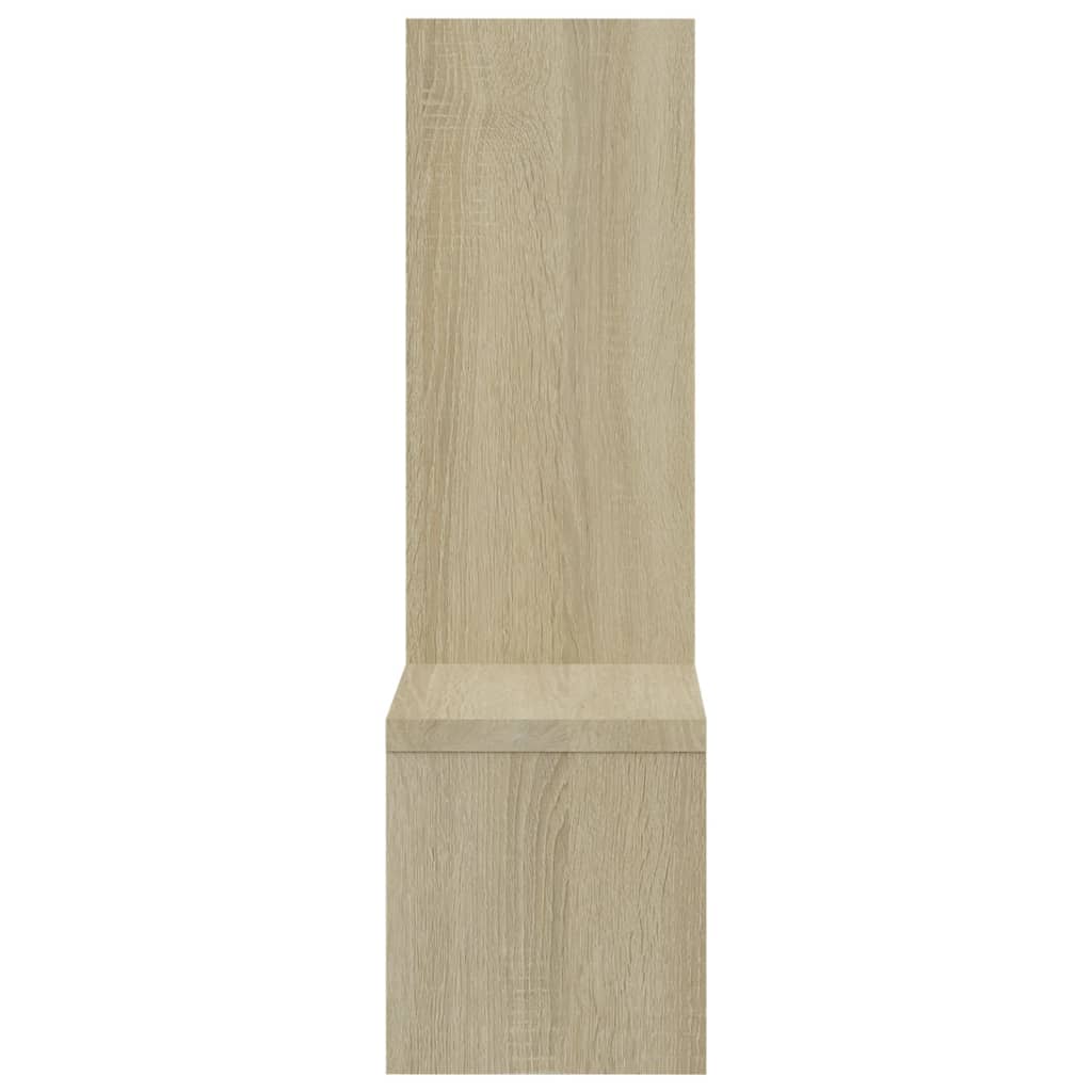 Wandregale 2 Stk. Weiß & Sonoma-Eiche 50x15x50cm Holzwerkstoff